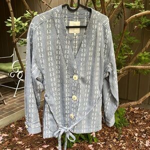 Madewell Floral Jacquard Tie-Waist Jacket